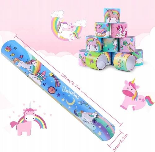 OPASKI ZACISKOWE BRANSOLETKI KOLOROWE W JEDNOROŻCE IDEALNE DLA DZIECI 24SZT na Arena.pl