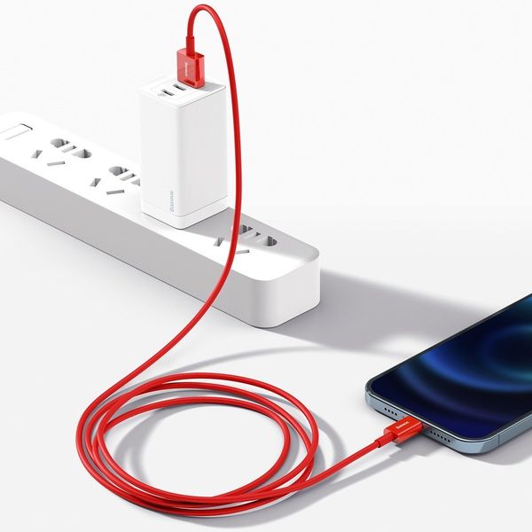 kabel usb do lightning baseus superior series, 2.4a, 1m (czerwony) zdjęcie 10