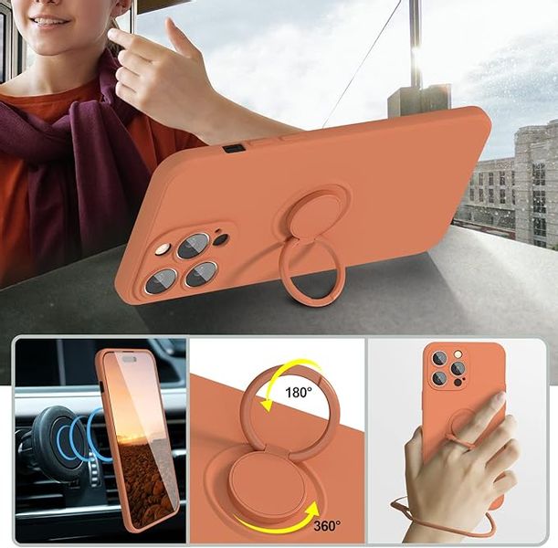 Etui ABITKU Ring Stand do iPhone'a 14 Pro Max 6,7 cala Pomarańcz zdjęcie 2