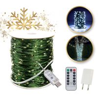 zewnętrzne lampki choinkowe 500 led 50m, barwa zimne białe do dekoracji