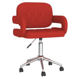 Obrotowe Krzesło Biurowe, Winna Czerwień, Sztuczna Skóra