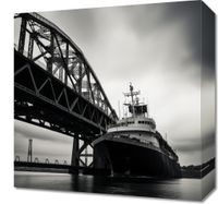 Obraz 40x40cm Statek przy Moście