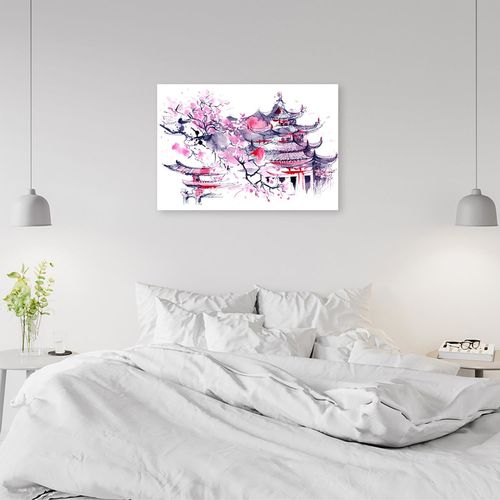 Obraz na płótnie – Canvas, Japonia akwarela 90x60 na Arena.pl