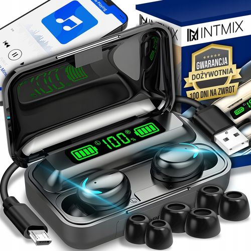 SŁUCHAWKI BEZPRZEWODOWE BLUETOOTH 5.1 F9 - PRO MODEL 2023 TWS + POWERBANK na Arena.pl