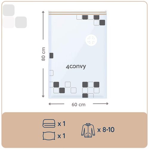 4CONVY 9szt. SOLIDNE worki próżniowe 60x80 na ubrania koc bezpieczny na Arena.pl