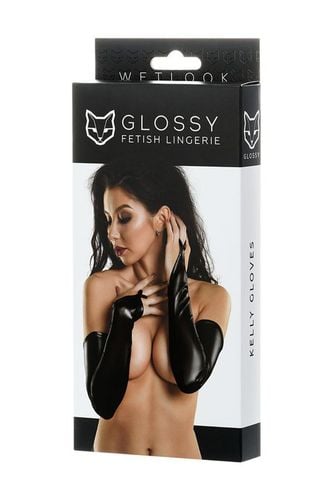 glossy wetlook gloves   black xl na Arena.pl