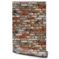 Tapeta Flizelinowa Kolorowe CEGŁY Mur Modny Wzór