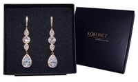 ELEGANCKIE długie KOLCZYKI ślubne złote OKAZAŁE diamenty KOKONET 8-0402