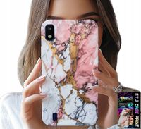 ETUI DO SAMSUNG A10 - RÓŻOWO BIAŁY MARMUREK, KAMIENNE WZORY