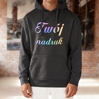 Bluza z kapturem grafitowa z Twoim nadrukiem - Kangaroo M