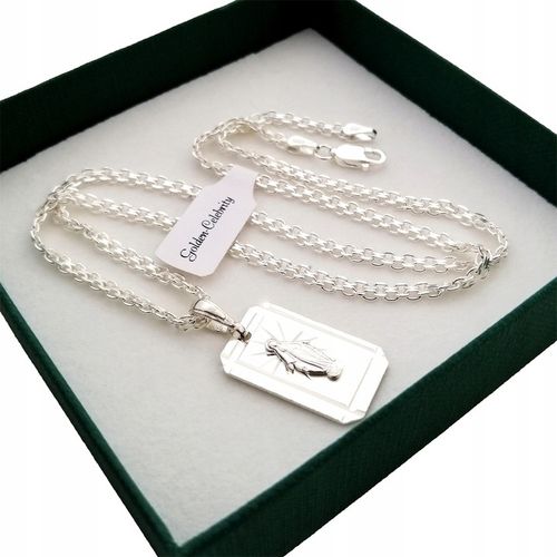 SREBRNY ŁAŃCUSZEK BISMARK+MEDALIK CUDOWNY 925 NASZYJNIK DLA CHŁOPCA+GRAWER na Arena.pl