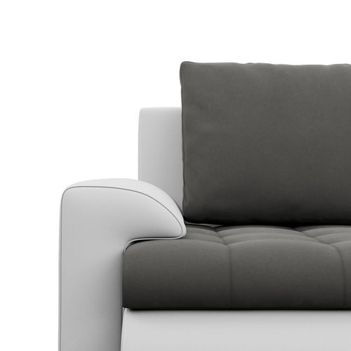 Narożnik z otomaną, prawy, BOSCO, ekoskóra, 230x200x89, biały| TYLETEGOTU na Arena.pl