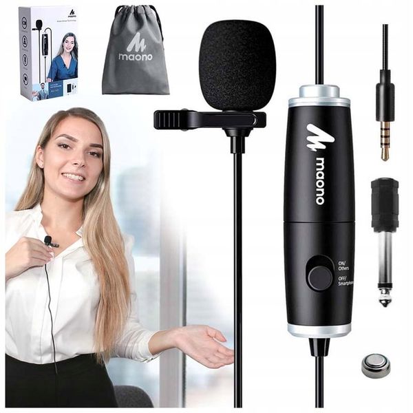 MIKROFON KRAWATOWY Z KLIPSEM MAONO DO ROZMÓW YOUTUBE VLOG PODCAST zdjęcie 1