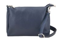 Uniwersalna torebka skórzana listonoszka - Granatowa