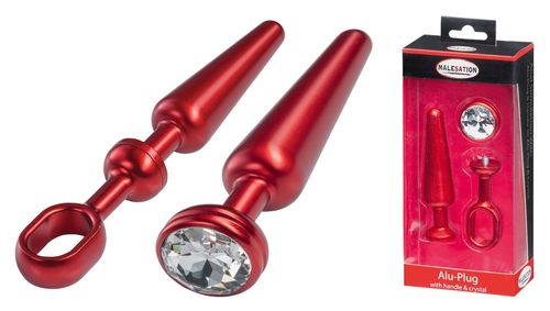 malesation alu-plug with handle & crystal medium, red na Arena.pl