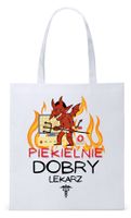 Dla Doktora Lekarza Torba Eco Biała Shopper Z Nadrukiem Ze Zdjęciem