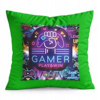 PODUSZKA ZIELONA PREZENT - GAMER GAMEPAD GAMBLING GRY