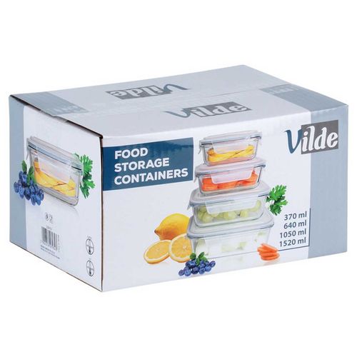 ZESTAW SZKLANYCH POJEMNIKÓW NA ŻYWNOŚĆ Z POKRYWAMI I USZCZELKAMI 229151 na Arena.pl