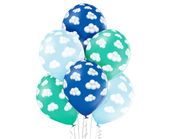 Balony lateksowe Chmurki niebieskie, 6 szt.