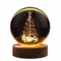 BOŻE NARODZENIE ŚWIĘTA SZKLANA KULA 3D LAMPA LED CHOINKA PREZENT GWIAZDKA