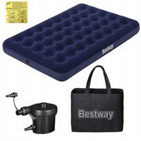 MATERAC DMUCHANY WELUROWY DWUOSOBOWY BESTWAY 191x137 cm POMPKA ELEKTRYCZNA
