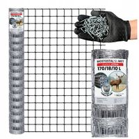 SIATKA LEŚNA ogrodzeniowa 170/18/10 L 25mb + skoble OCZKA KWADRATY