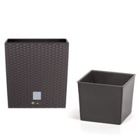 Doniczka kwadratowa wkład rattan 20x20x20,2 cm umbra