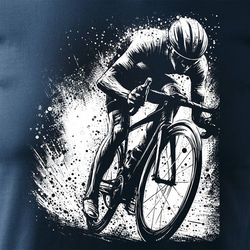 Koszulka z kolarzem kolarz kolarska dla rowerzysty z kolarką rowerem męska granatowa REGULAR XXL na Arena.pl
