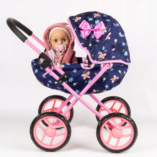 KINDERPLAY WÓZEK DLA LALEK GŁĘBOKI GONDOLA SKŁADANY DASZEK MIĘKKIE KOŁA na Arena.pl