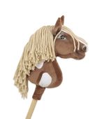 Hobby Horse Średni koń na kiju Premium beżowy western gniady A4