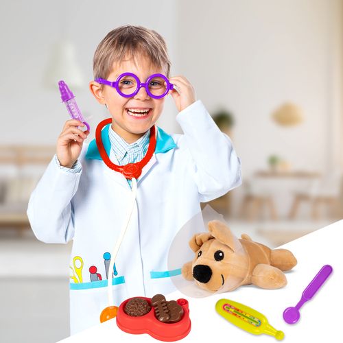 Piesek z Budą Zestaw Mały Weterynarz Akcesoria Doktor Pluszowa Maskotka na Arena.pl