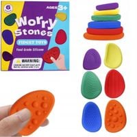 zestaw 6x kamienie antystresowe silikonowe fidget toy sensoryczne adhd