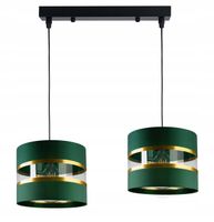 LAMPA WISZĄCA ZWIS żyrandol sufiowa Abażur ZIELONY 2xE27