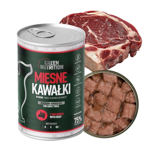 MOKRA KARMA DLA PSA GREEN NUTRITION 9,96KG KAWAŁKI MIĘSNE MIX SMAKÓW | x24 na Arena.pl
