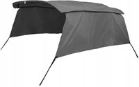 X AUTOHAUX Poliester Bimini Top Płótno pokrowiec 600D szary 4 Bogen 8'
