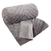 Koc futrzany KATE 150x200 srebrny miękki i ciepły 3D