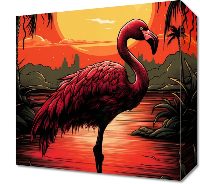 Obraz 30x30cm Flaming nad Wodą zdjęcie 1