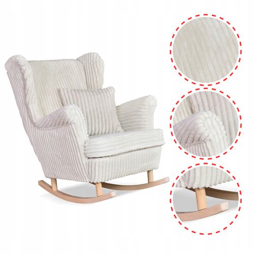 Fotel uszak Rene bujany skandynawski Family Meble sztruks beżowy TOP na Arena.pl