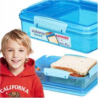 ŚNIADANIÓWKA POJEMNIK lunchbox z Przegródkami snack duo 975ml to-go Sistema