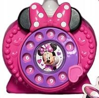 RÓŻOWY TELEFON Z OBROTOWĄ TARCZĄ MYSZKA MINNIE MINI Z DŹWĘKIEM MINNIE MOUSE