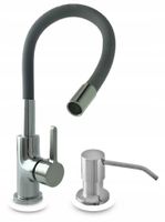 Bateria Kuchenna SZARA Elastyczna + dozownik CHROM