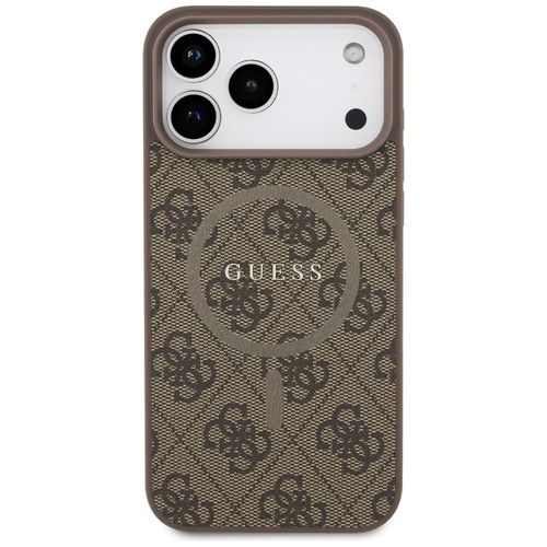 Etui Guess 4G Ring Classic Logo MagSafe do iPhone 17 Pro Max brązowy na Arena.pl