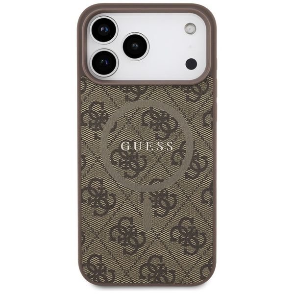 Etui Guess 4G Ring Classic Logo MagSafe do iPhone 17 Pro Max brązowy zdjęcie 3