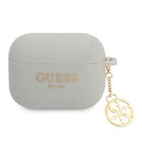 guess guaplsc4eg airpods pro cover szary/grey silicone charm 4g collection
