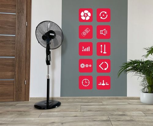 Wentylator podłogowy HAXON DAX wiatrak stojący 5 łopatek timer + pilot na Arena.pl