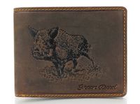 Skórzany portfel myśliwski Green Deed brązowy - Dzik