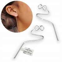 KOLCZYKI SREBRO 925 WISZĄCE DŁUGIE NA PREZENT Przeciągane NIESKOŃCZONOŚĆ