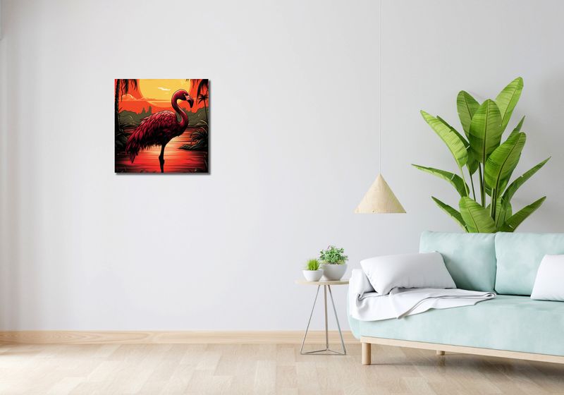 Obraz 50x50cm Flaming nad Wodą zdjęcie 2