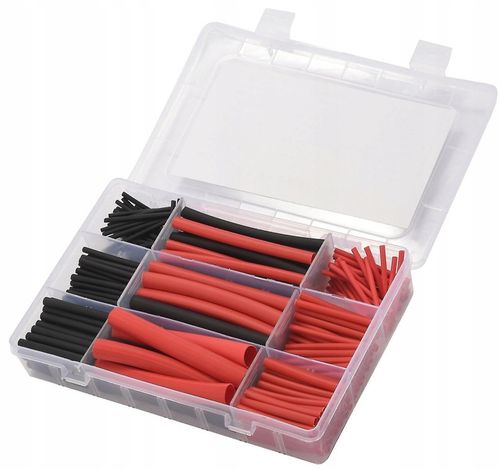 RURKI TERMOKURCZLIWE Z KLEJEM KOSZULKI czarne i czerwone BOX ZESTAW na Arena.pl