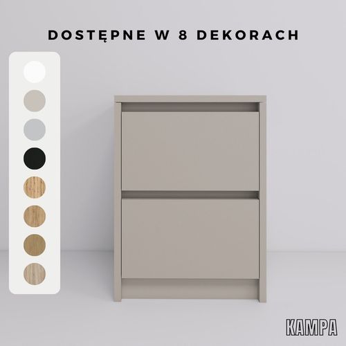 Praktyczna Szafka Nocna KASZMIR 2 szuflady stolik nocny loft na Arena.pl